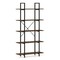 Rustic Brown 5-Tier Bookshelf with Metal Frame 62" Tall Industrial Open Storage Rack for Living Room